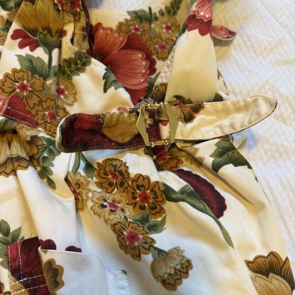 Vintage 90s Floral Bubble Overalls Made in USA 100% Cotton Cottagecore M/L - Picture 13 of 16